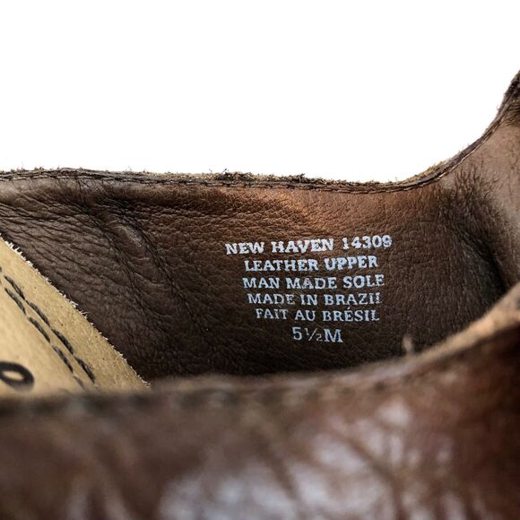 Vintage Anthropologie MATISSE New Haven Brown Leather Peep Toe Wedge Size 5 1/2 - Picture 9 of 11